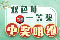 双色球第2019102期一等奖中奖明细