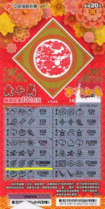 庚子鼠中奖彩票