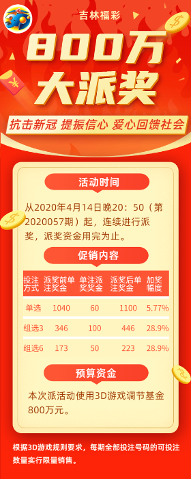 吉林福彩3D派奖1