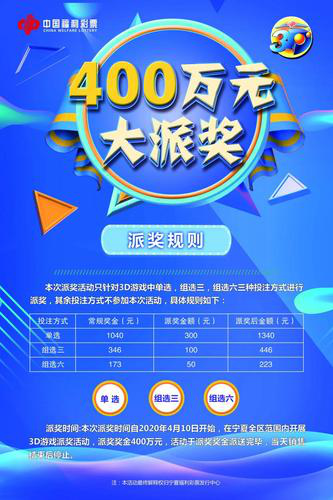 3D游戏400万元大派奖