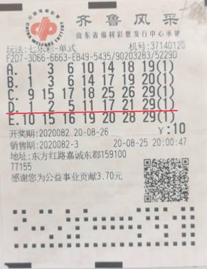 德州彩友七夕购彩斩获七乐彩一等奖333108元 德州彩友七夕购彩斩获七乐彩一等奖333108元