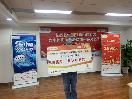 杭州购彩者喜提550万元！1