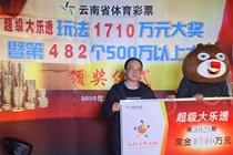 云南大理幸运彩友领走大乐透1710万大奖