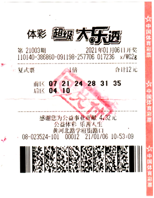 山西运城购彩者喜领体彩大乐透1001万元3