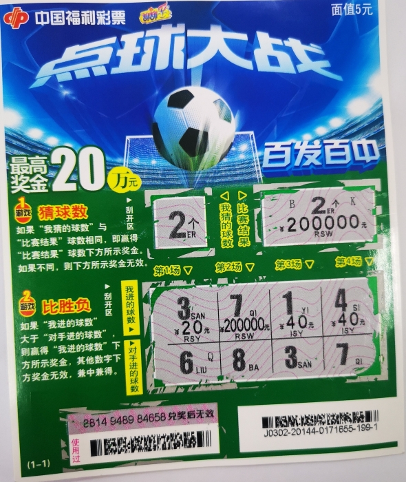 “点球大战”一等奖二十万元 “点球大战”一等奖二十万元