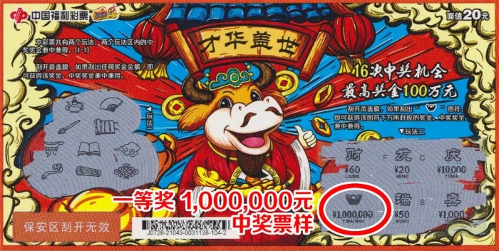 丹东彩友“才华盖世”,勇夺刮刮乐百万巨奖 丹东彩友“才华盖世”,勇夺刮刮乐百万巨奖