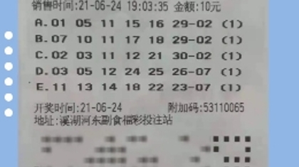 本溪一彩友跟号中得双色球奖金16万元