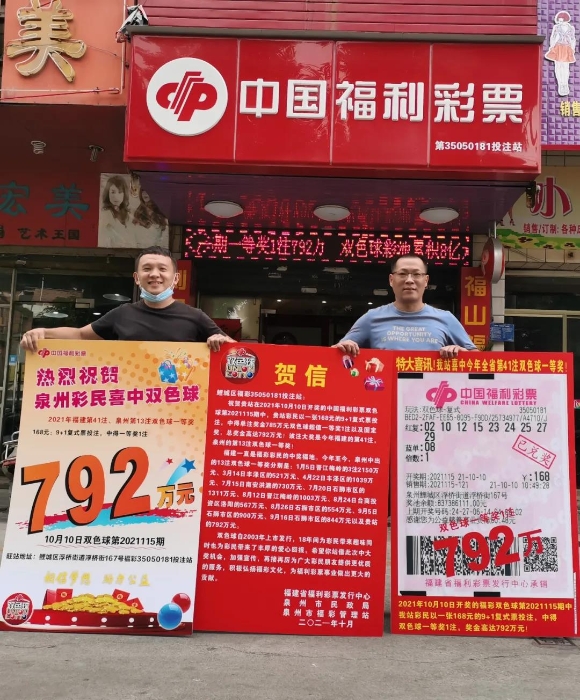 中奖者拍照留念