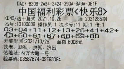 购彩者合买快乐8，一举拿下5765万元巨奖