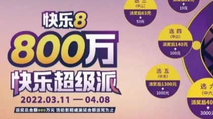 今日大事件！重庆快乐8“800万快乐超级派”重磅开启！
