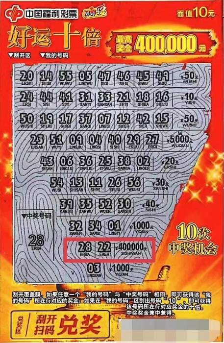 百色一天连中两个头奖刮刮乐好运十倍超给力