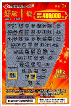 此次中奖彩票票根