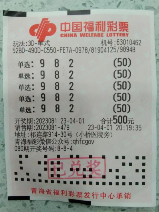 巧用车牌号码 喜获3D大奖26万元