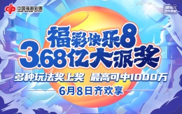 福彩快乐8 3.68亿大派奖，6月8日齐欢享！
