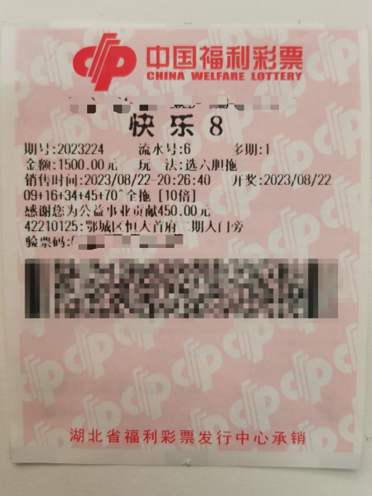 网红票PLUS：选六5胆全拖，鄂州彩友喜中46万元