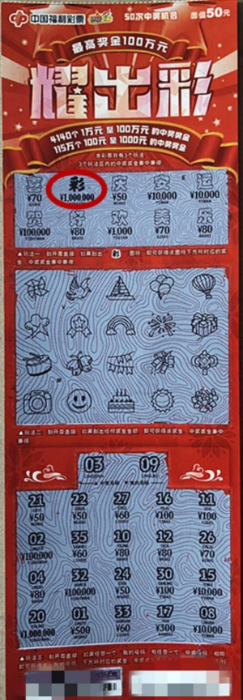 惠州彩民喜中刮刮乐新票"耀出彩"一等奖100万元_刮刮乐中奖新闻_中彩