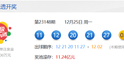 大乐透开出6注一等奖 单票最高3000万元