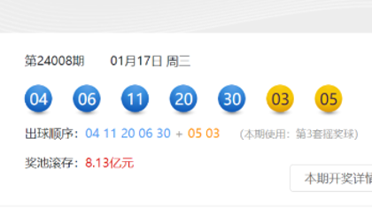 大乐透开出6注一等奖