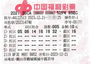 江门幸运彩民喜中双色球133万元