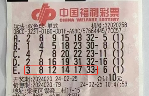 封神人12 4命中双色球24023期一等奖1457万大奖得主称只是运气好|00后