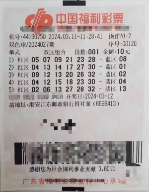 775万元！潮州彩民喜中双色球一等奖