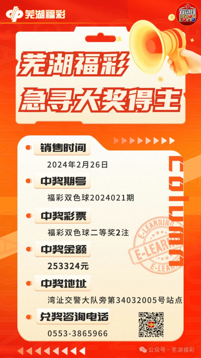 芜湖25万双色球奖金尚未领取！兑奖即将截止！！！