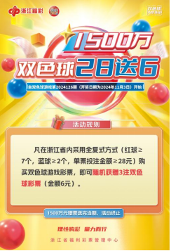 1500万元赠票！浙江福彩双色球送惊喜啦