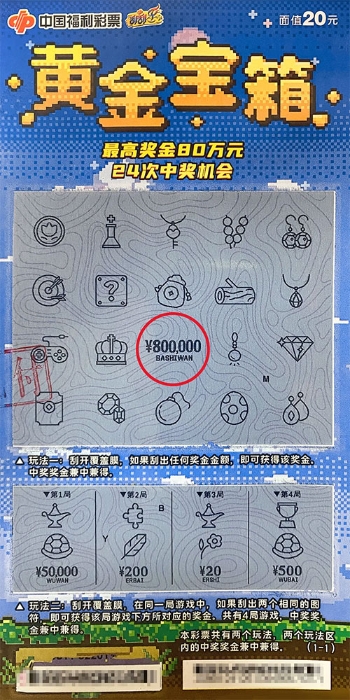 90后小伙“挖”出刮刮乐“黄金宝箱”80万元“大宝藏”！