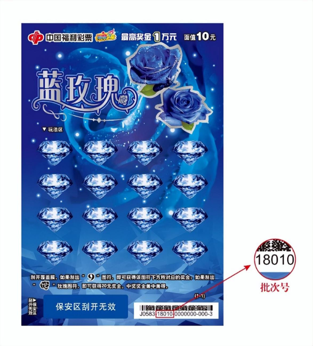 即开型福利彩票批次的识别示例图