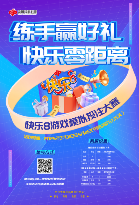 练手赢好礼，快乐零距离！贵州福彩快乐8模拟投注大赛正式开启！