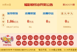 【中彩网-蔗姜】快乐8第25275期分析