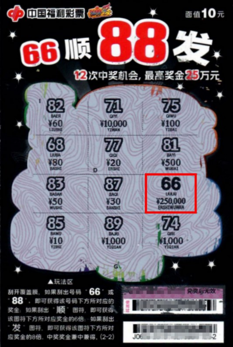 江门彩民喜中“66顺88发”一等奖 江门彩民喜中“66顺88发”一等奖