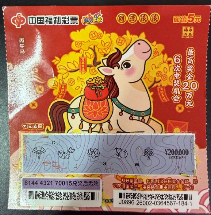 福运奔腾！南通幸运小伙喜提“丙午马”20万大奖