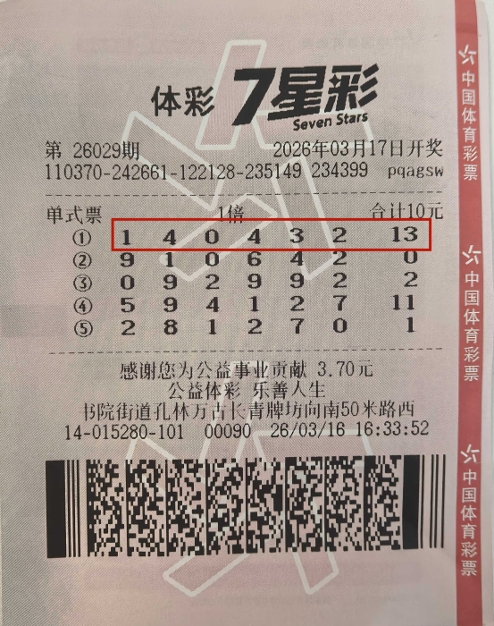 游三孔交好运 东北游客喜中7星彩二等奖