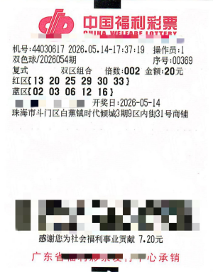 珠海彩民喜中双色球大奖