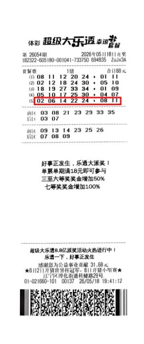 幸运悄然降临 收获大乐透一等奖