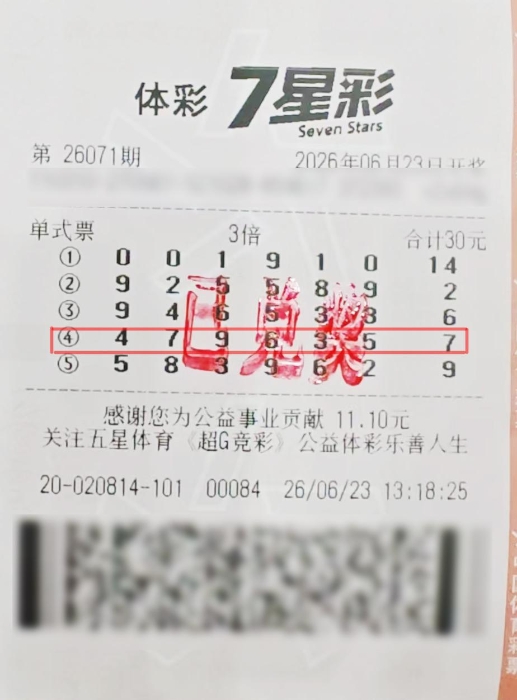 7星彩千万大奖得主坦言只机选
