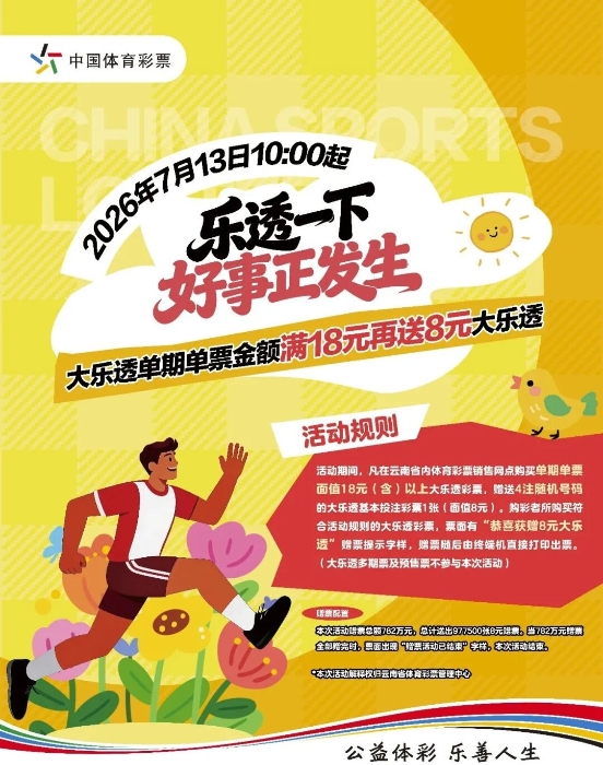 云南省体育彩票管理中心关于开展2026年大乐透年中营销活动的通知