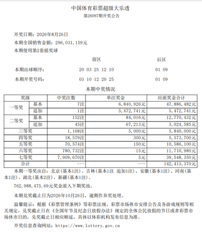 一家三口购买大乐透套票喜中一等奖