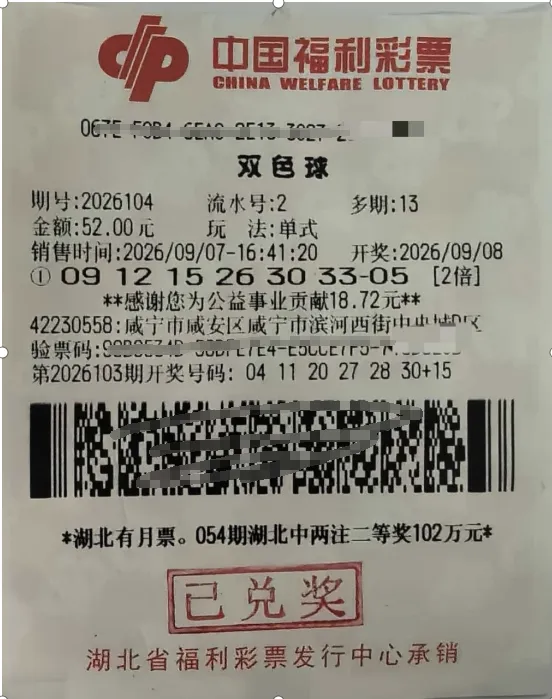 月票迎好运，斩获双色球二等奖
